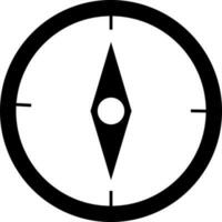 glyphe icône ou symbole de boussole. vecteur