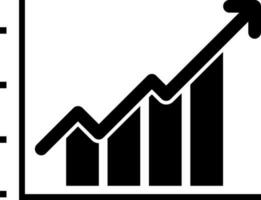 affaires croissance diagramme icône dans noir et blanc couleur. vecteur