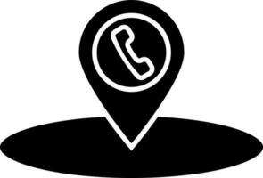 glyphe icône de appel centre emplacement. vecteur