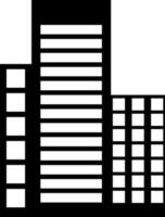 icône de noir et blanc construction bâtiment. vecteur