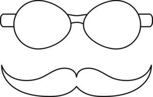 moustache et des lunettes signe ou symbole. vecteur