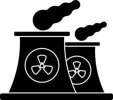 vecteur signe ou symbole de nucléaire Puissance dans noir et blanc couleur.