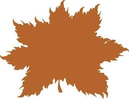 marron monochrome icône de l'automne feuille. vecteur