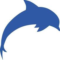 isolé bleu dauphin dans sauter pose. vecteur
