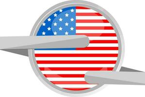 américain drapeau couleurs autocollant, étiquette ou étiquette conception. vecteur