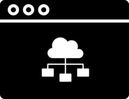 glyphe illustration de nuage l'informatique icône. vecteur