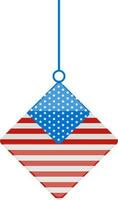 américain drapeau couleurs pendaison décoration élément. vecteur