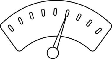 noir ligne art illustration de une compteur de vitesse icône. vecteur