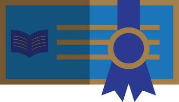 ruban décoré Vide bleu certificat dans ombre forme. vecteur