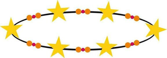 Jaune étoile décoré couronne dans circulaire forme. vecteur