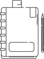 carnet avec crayon icône dans ligne art. vecteur