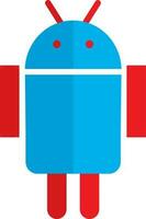 rouge et bleu isolé Android logo. vecteur