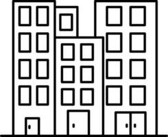 isométrique bâtiments dans noir ligne art. vecteur