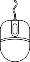 Souris icône avec câble dans isolé. vecteur