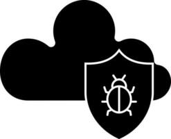 illustration de nuage l'informatique antivirus icône . vecteur