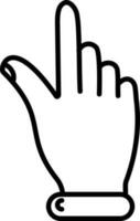 ligne art illustration de main le curseur ou aiguille symbole. vecteur
