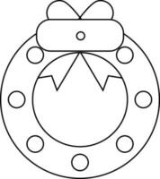 arc décoré couronne dans ligne art illustration. vecteur
