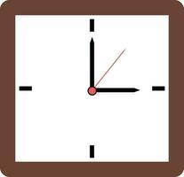 marron Couleur mur l'horloge dans carré forme. vecteur