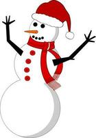 personnage de bonhomme de neige avec casquette et égratignure. vecteur
