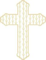 Christian traverser symbole ou icône avec étoiles décoré. vecteur