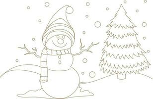 personnage de bonhomme de neige portant chapeau et foulard. vecteur