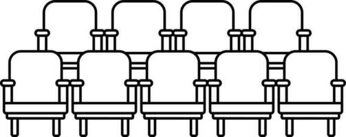 séance chaise icône dans cinéma concept. vecteur