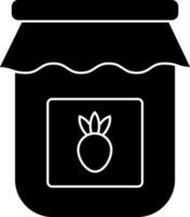 vecteur signe ou symbole de confiture pot dans noir et blanc couleur.