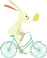 mignonne lapin équitation vélo. vecteur