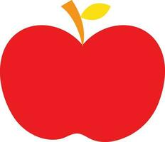 rouge Pomme icône avec Jaune feuille dans isolé. vecteur