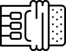 ligne art illustration de accordéon plat icône. vecteur