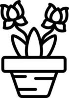 lotus fleurs plante icône dans noir ligne art. vecteur