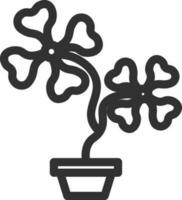 fleurs plante icône dans noir ligne art. vecteur