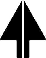 noir et blanc illustration de tout droit ou en haut La Flèche icône. vecteur
