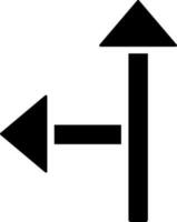 la gauche et tout droit glyphe signe ou symbole. vecteur