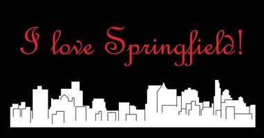 silhouette de la ville de springfield illinois vecteur