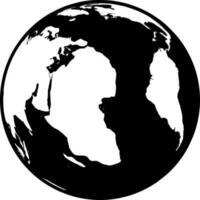 noir et blanc Terre globe icône dans plat style. vecteur