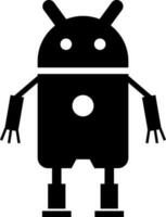 isolé noir Android icône. vecteur
