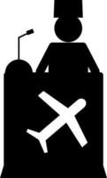 aéroport accueil icône ou symbole. vecteur