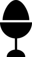 bouilli Oeuf tasse icône dans noir et blanc couleur. vecteur