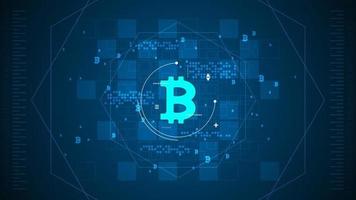 Bitcoin est une crypto-monnaie qui peut être échangée librement vecteur