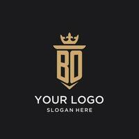 bo monogramme avec médiéval style, luxe et élégant initiale logo conception vecteur