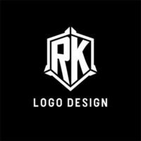 rk logo initiale avec bouclier forme conception style vecteur