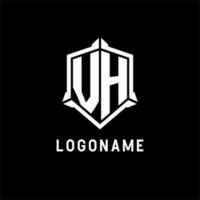 vh logo initiale avec bouclier forme conception style vecteur