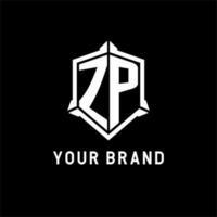 zp logo initiale avec bouclier forme conception style vecteur