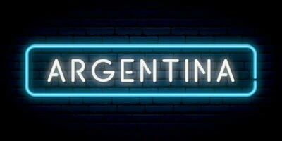 Argentine néon signe. brillant lumière enseigne. vecteur