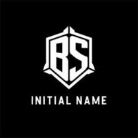 bs logo initiale avec bouclier forme conception style vecteur