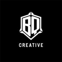 bq logo initiale avec bouclier forme conception style vecteur