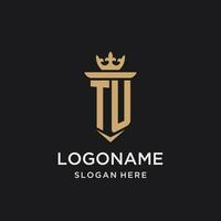 tu monogramme avec médiéval style, luxe et élégant initiale logo conception vecteur