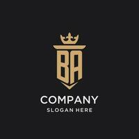 ba monogramme avec médiéval style, luxe et élégant initiale logo conception vecteur