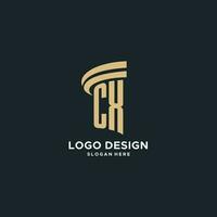 cx monogramme avec pilier icône conception, luxe et moderne légal logo conception des idées vecteur